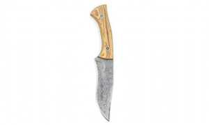 Couteau de camping artisanal en acier Damas, manche en bois, lame fixe, outil utilitaire - Product Image 1