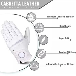 JNM SAFETY Gants de golf respirants en cuir synthétique de la série professionnelle, fermeture à boucle et crochet, main droite pour homme - Product Image 3