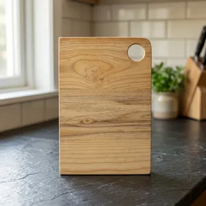 เขียงไม้ทรงกลมพร้อมด้ามจับสำหรับหั่นอาหารในครัว - Product Image 3
