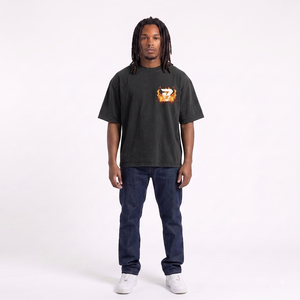Cotton Black Men's Short Sleeve T-<b>Shirt</b> Custom Name With <b>Flame</b> Logo Print O-Neck Regular Fit Casual Jersey Cotton Tee - Product Image 4