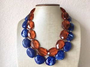 <b>Clear</b> <b>Resin</b> Craft Circular Beaded Necklace Round Statement Jewelry Fashion Accessory Artistic Design - Product Image 6