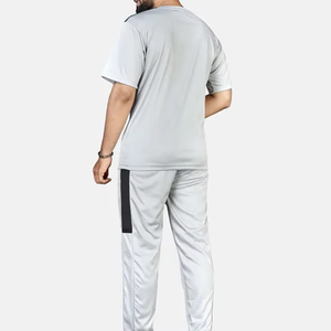 Ensemble de survêtement décontracté pour homme, t-shirt à manches courtes et pantalon de jogging avec empiècements contrastants aux épaules – Meilleure vente - Product Image 6