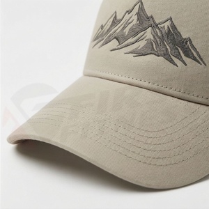 หมวกแก๊ปสีเบจ ตาข่ายด้านหลัง ลายภูเขา พิมพ์ลายกราฟิก เหมาะสำหรับวิ่งในฤดูร้อน ดีไซน์โดดเด่นสำหรับผู้ชาย ของตกแต่งแฟชั่นระดับพรีเมียม - Product Image 4