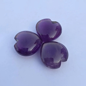 Cabujón de Amatista Natural en Forma de Corazón, Piedra Preciosa Suelta Calibrada y Pulida para Joyería, Tamaños Disponibles - Venta al por Mayor - Product Image 5