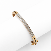 Brazalete Infantil de Oro Rosa de 18K con Diamantes de Corte Brillante, Joyería Fina Clásica de Alto Brillo para Niñas, Uso Diario, Regalo para Fiestas y Bodas