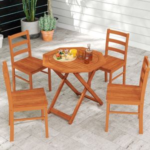 Tavolo da Patio Pieghevole Ottagonale con Foro per Ombrellone da 2 Pollici, Tavoli da Esterno per Comfort e Stile - Product Image 4