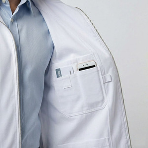 Bata de laboratorio de tela de sarga de longitud completa para hombre, uniforme de hospital con detección de agujas, poliéster y algodón, ajuste regular médico - Product Image 5