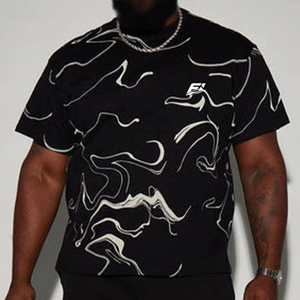 Camisetas de Hombre Estampadas al por Mayor, Cuello Redondo, Manga Corta, Diseño Abstracto, Suaves, Casuales, Personalizadas, de Moda, para Verano - Product Image 1