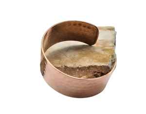 Bracelet magnétique en cuivre martelé, cadeau religieux, aluminium naturel pur, fait main, thérapie, d'Inde - Product Image 1