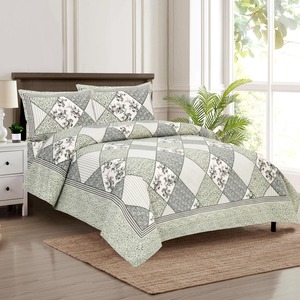 Anchal Hand Block Printed <b>Floral</b> Pattern 100% Cotton 200TC Anti-Dust Mite All-Season 3-Piece Customizable Simple <b>Bedspread</b> Sets - Product Image 3