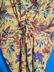 Vestido Kaftán Maxi de Algodón con Estampado de Aves Indias, Cuello en V y Manga Corta para Mujeres Embarazadas, Ropa de Playa y para Dormir de Verano - Product Image 4