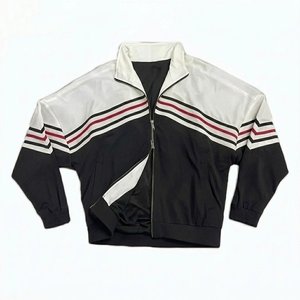 High Selling Custom Logo Multi Lines Black White Men's Nylon <b>Wind</b> <b>Breaker</b> Sets Suit For Summer Outwear Streetwear Jackets Shorts - Product Image 2