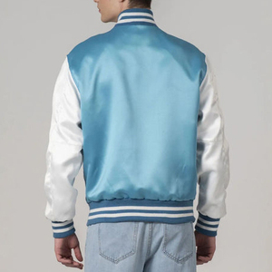 Chaqueta Varsity de Satén Personalizada para Hombre, Chaqueta Bomber de Béisbol, Impermeable, Transpirable, con Cierre de Cremallera, Fabricante Mayorista OEM ODM - Product Image 4