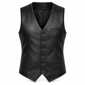 Chalecos de Cuero Formales y Estilo Traje para Hombre |   Gris Negro Borgoña Marrón Azul |   Fabricante OEM ODM |   Diseño de Calidad Premium | - Product Image 1