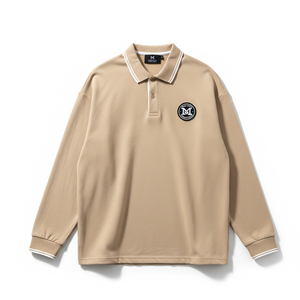 Polo de Manga Larga con Bloques de Color a la Moda para Hombre, Diseño de Parches, Camiseta Polo Casual de Manga Larga, Mercado Mayorista de Ropa - Product Image 1