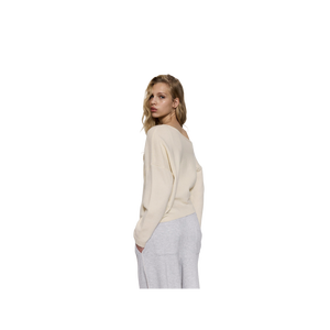 Suéter de punto extragrande para mujer, color sólido, hombros caídos, cuello redondo, diseño asimétrico, manga larga, ropa de otoño - Product Image 3