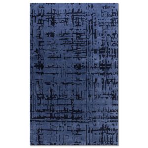 Hand Tufted Abstract Blue Wool/<b>Silk</b> Plush Cut/Loop Pile Modern Style Home Hotel Living Room Bedroom PET Friendly Rug - Product Image 2