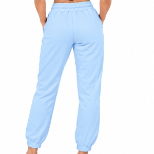 Women Casual <b>Elastic</b> <b>Waist</b> <b>Trousers</b> Soft Waistband Easy Fit Relaxed Leg Side Pocket Daily Comfort Clean Finish Custom Desgin - Product Image 2