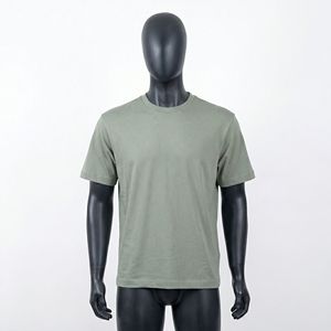 Camiseta de Cuello Redondo para Hombre, Color Verde Oliva, Talla Grande, Manga Corta, Corte Holgado, Estilo Básico, Logotipo Personalizado, OEM, ODM, Ropa al por Mayor - Product Image 5