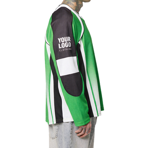 Premium Motocross Jersey Oversized Streetwear Long Sleeve Racing Mesh Sports Jersey Men's Wholesale Polyester OEM MFG Jersey - Product Image 5