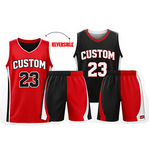 ชุดบาสเก็ตบอลแบบซับลิเมชั่นพร้อมปักหมายเลขทีมสโมสร ออกแบบโลโก้ตามสั่ง OEM สำหรับชุดแข่งขันบาสเก็ตบอล - Product Image 1