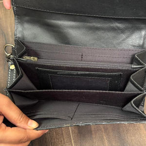 Portefeuille en cuir personnalisé fait à la main pour femmes portefeuille en cuir véritable de vachette style occidental nouveau design pochette multi-usages - Product Image 6