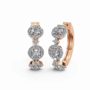 Pendientes de Aro con Diamantes Cultivados en Laboratorio The Eternity of Brilliance, Corte Brillante, Certificación IGI, Claridad VVS, Oro de 10/14/18 Quilates, para Mujer - Product Image 4