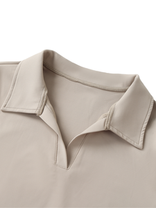 Camiseta Deportiva Corta de Manga Corta con Cuello Redondo y Encaje Bordado para Mujer, 100% Algodón, para Entrenamiento, Tenis, Golf - Product Image 6