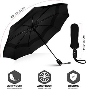 Hot Sale Wholesale Open Auto Close 3 Folding <b>Windproof</b> Waterproof Strong Custom Travel <b>Umbrella</b> With Wind Vented Canopy - Product Image 3