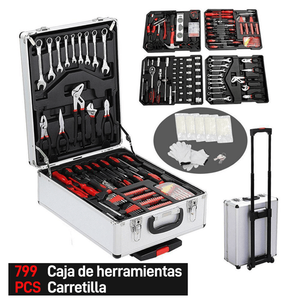 Set di Attrezzi Premium in Valigetta di Alluminio Argento da 799 Pezzi - Product Image 4