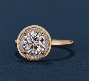 Anillo de Diamante de 1.55 Ct con Certificado IGI, Creado en Laboratorio, Corte Redondo, Halo, Compromiso, VVS2, F, Oro Amarillo, Anillo de Diamante Personalizado al por Mayor - Product Image 2