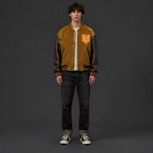 Custom <b>Men's</b> Varsity <b>Jacket</b> Letterman <b>Jacket</b> Wool <b>Leather</b> Sleeve College Streetwear Casual Bomber <b>Jacket</b> OEM ODM - Product Image 1
