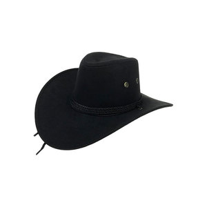 Wide Brim Cowboy <b>Hat</b> with Braided <b>Band</b> Nonwoven Felt Western Style <b>Hat</b> for Men and Women - Product Image 1