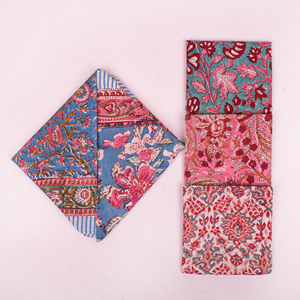 Multicolor Handblock Boho Print Accessory, 100% Cotton Unisex Bandanas, Eco-Friendly Boho Neck Or <b>Head</b> Tie, Unisex <b>Head</b> <b>Wrap</b> - Product Image 3