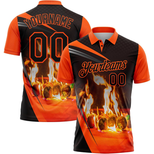 Polo personnalisé Flame 8-Ball pour homme, manches courtes, respirant, imprimé, vêtements de sport décontractés, maillot d'équipe, nom et numéro personnalisés - Product Image 5