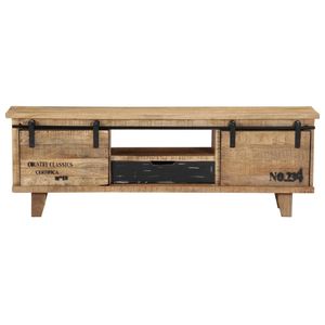 Soporte para TV de Madera Maciza de Mango en Varios Tonos de Madera Natural de 47.2 Pulgadas - Product Image 2