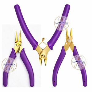 LUMINEX IMPEX Black Gold Jewelry <b>Pliers</b> <b>Set</b> Chain Nose Precision Cutter Stainless Steel Jewelry Making Tools DIY OEM - Product Image 5