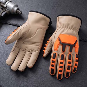 Gants de sécurité en cuir de vachette grainé de qualité supérieure, haute performance, renforcés en coton, flexibles, équipement de protection individuelle pour les mains - Product Image 5