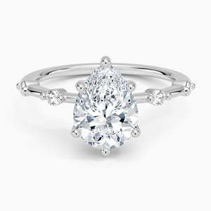 Anillo de Compromiso BOJ Ring 011 con Corte de Pera, Plata 925, Halo Oculto Aimee, Diamante de 2ct, Color D, VVS1, Moissanita, Certificado GRA - Product Image 1