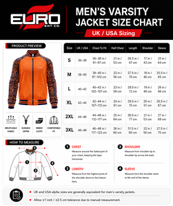 Men Sublimation Varsity Jacket Full <b>Dye</b> Sublimated Baseball Jacket with Premium Polyester Fabric Ribbed Collar Varsity Jacket - Product Image 6