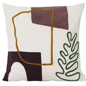 Cojines bordados de algodón 100% de diseño abstracto, funda de almohada de Color innovadora para decoración de sala de estar, logotipo personalizado para uso doméstico - Product Image 2