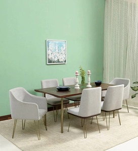 Luxury Solid Wood <b>Dining</b> <b>Table</b> 6 Wooden Chairs Eco-Friendly Durable Commercial Use Outdoor Restaurants Hotels - Product Image 2