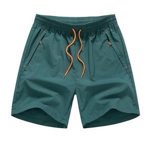 Shorts Bermuda Homme Bleu Marine Séchage Rapide Respirant Taille Élastique Logo Avant avec Poches Tenue Décontractée Sportive Taille Mi-Haute Coton - Product Image 2