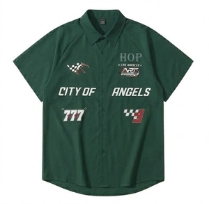 Chemise de travail robuste pour mécanicien, manches courtes, chemise de course pour homme, boutonnée, uniforme de garage, vêtements de course personnalisés pour équipe de pit crew - Product Image 1