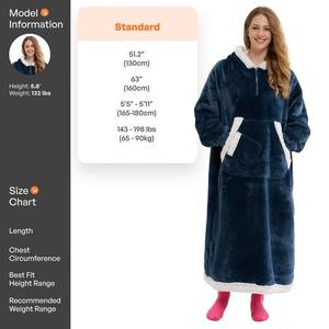 Sudadera con Capucha Tipo Manta Extra Grande Unisex de Franela y Felpa, Bata de Casa Gruesa y Cálida para Invierno, Material de Poliéster Tejido para Adultos, Hombres y Mujeres - Product Image 6