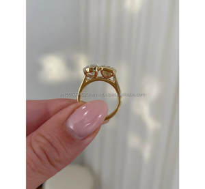 IGI/GIA Lab Grown Vintage 14K oro blanco boda/compromiso anillo Unisex corte diamante aniversario fiesta regalo con pera corte diamante - Product Image 2