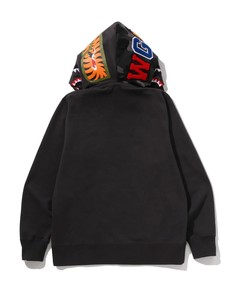 Sudadera con Capucha Negra Extra Grande con Cierre y Bolsillo con Estampado de Camuflaje de Tiburón, Sudadera con Capucha para Hombre, Corte Regular, 100% Algodón - Product Image 4