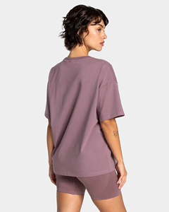 Camiseta de Cuello Redondo Extra Grande para Mujer, Color Sólido, Corte Holgado, Manga Corta, Jersey de Algodón, para Todas las Temporadas - Product Image 4