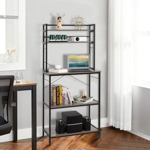Carrello da Cucina a 5 Ripiani con 10 Ganci a S, Scaffale Portaoggetti e Supporto per Forno a Microonde - Product Image 6