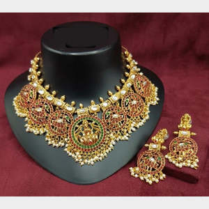 Jewelemarket Heritage Pota Stone and Pearl Temple <b>Choker</b> Necklace Set Fine Jewelry 10575403DP - Product Image 1
